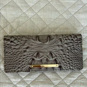 Brahmin Gray Crocodile Embossed Wallet